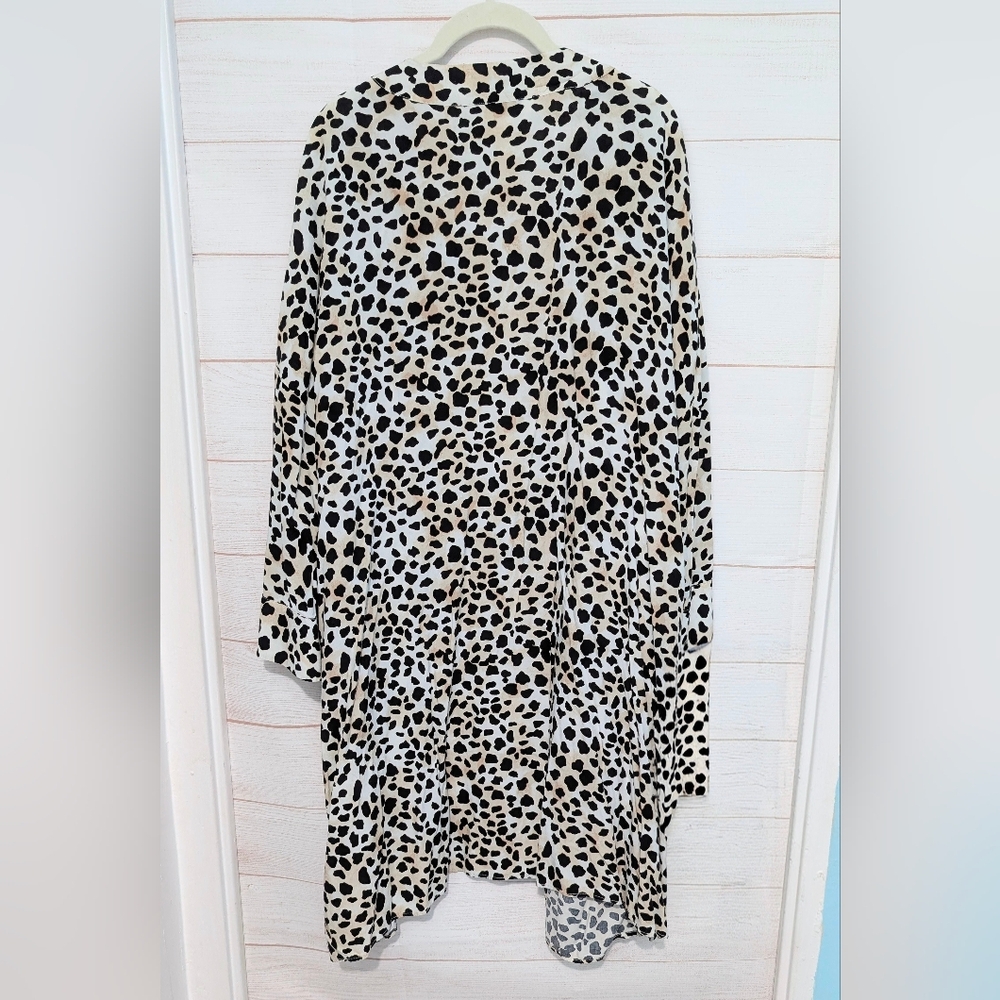 Addition Elle🐆🐆 Leopard 🐆 🐆 Print Open Front Top - Black & Tan Size 4X / 5X - Picture 2 of 4